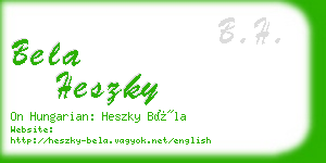 bela heszky business card